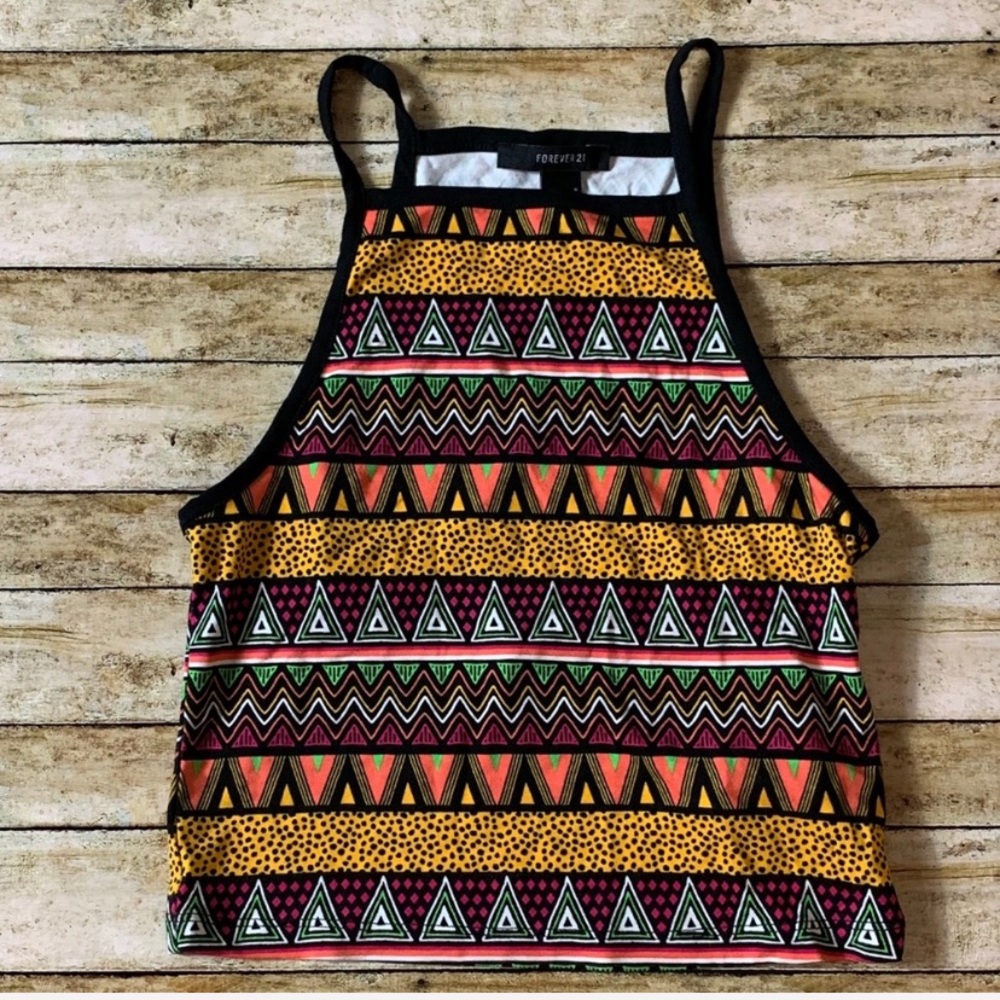 f21 tribal / Aztec inspired cami crop